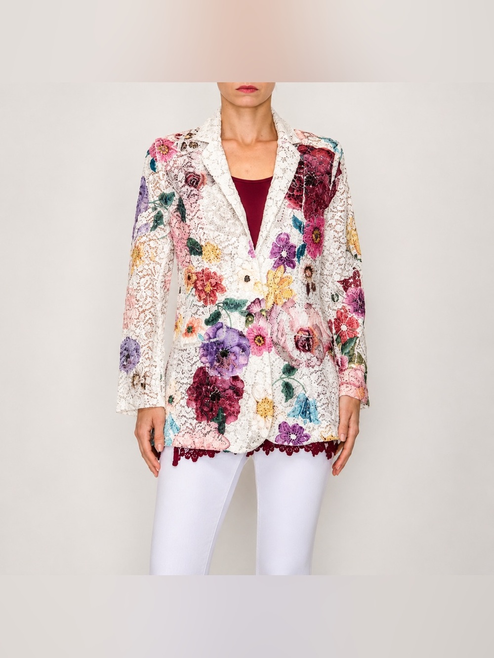 BRAND NEW WITH TAGS Beige Lace Floral Blazer